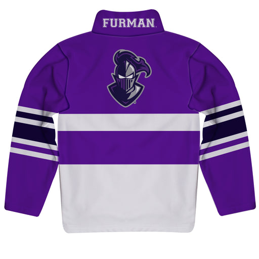 Furman Paladins Logo Stripes Purple Long Sleeve Quarter Zip Sweatshirt - Vive La Fête - Online Apparel Store