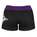 Furman Paladins Vive La Fete Logo on Thigh and Waistband Black & Purple Women Yoga Booty Workout Shorts 3.75 Inseam" - Vive La Fête - Online Apparel Store