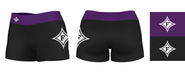 Furman Paladins Vive La Fete Logo on Thigh and Waistband Black & Purple Women Yoga Booty Workout Shorts 3.75 Inseam" - Vive La Fête - Online Apparel Store
