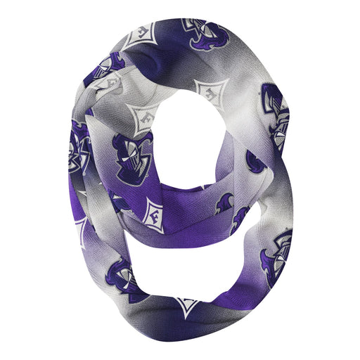 Furman Paladins Vive La Fete All Over Logo Game Day Collegiate Women Ultra Soft Knit Infinity Scarf