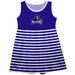 Furman Paladins Vive La Fete Girls Game Day Sleeveless Tank Dress Solid Purple Logo Stripes on Skirt