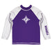 Furman Paladins Vive La Fete Logo Purple White Long Sleeve Raglan Rashguard