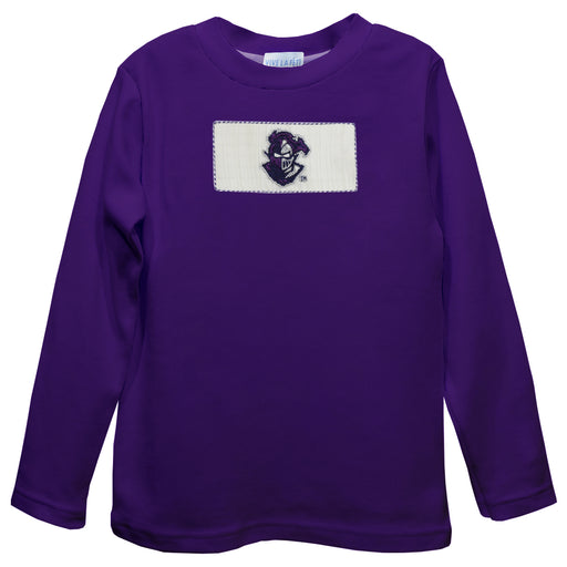 Furman Paladins Smocked Purple Knit Long Sleeve Boys Tee Shirt
