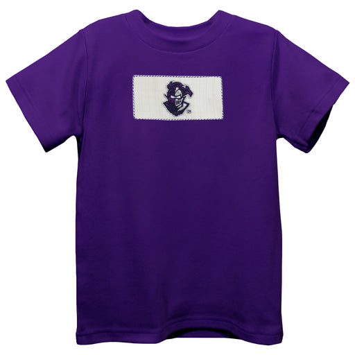 Furman Paladins Smocked Purple Knit Short Sleeve Boys Tee Shirt