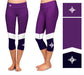 Furman Paladins Vive La Fete Game Day Collegiate Ankle Color Block Women Purple Capri Leggings - Vive La Fête - Online Apparel Store