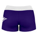 Furman Paladins Vive La Fete Logo on Thigh & Waistband Purple White Women Yoga Booty Workout Shorts 3.75 Inseam" - Vive La Fête - Online Apparel Store