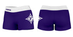Furman Paladins Vive La Fete Logo on Thigh & Waistband Purple White Women Yoga Booty Workout Shorts 3.75 Inseam" - Vive La Fête - Online Apparel Store