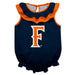 Cal State Fullerton Titans CSUF Navy Sleeveless Ruffle Onesie Logo Bodysuit by Vive La Fete