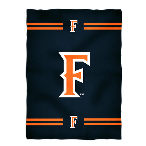 Cal State Fullerton Titans CSUF  Vive La Fete Game Day Soft Premium Fleece Navy Throw Blanket 40 x 58 Logo & Stripes