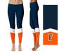 Cal State Fullerton Titans CSUF Vive la Fete Game Day Collegiate Ankle Color Block Women Navy Orange Yoga Leggings - Vive La Fête - Online Apparel Store