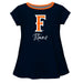 Cal State Fullerton Titans CSUF Vive La Fete Girls Game Day Short Sleeve Navy Top with School Logo and Name - Vive La Fête - Online Apparel Store