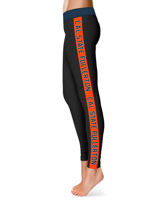 Cal State Fullerton Titans CSUF Orange Stripe Black Leggings - Vive La Fête - Online Apparel Store