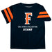 Cal State Fullerton Titans CSUF Vive La Fete Boys GameDay Navy Short Sleeve Tee with Stripes on Sleeves - Vive La Fête - Online Apparel Store