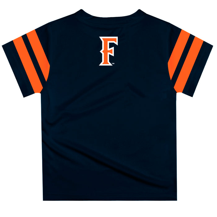Cal State Fullerton Titans CSUF Vive La Fete Boys GameDay Navy Short Sleeve Tee with Stripes on Sleeves - Vive La Fête - Online Apparel Store