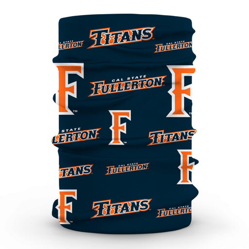Cal State Fullerton Titans CSUF Neck Gaiter Navy All Over Logo - Vive La Fête - Online Apparel Store