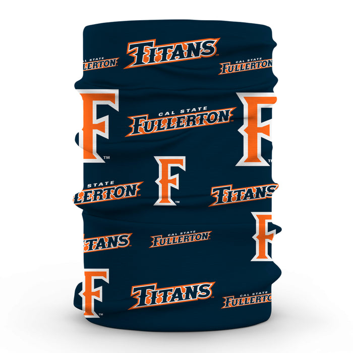 Cal State Fullerton Titans CSUF Neck Gaiter Navy All Over Logo - Vive La Fête - Online Apparel Store