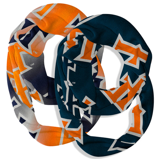 Cal State Fullerton Titans Vive La Fete All Over Logo Collegiate Women Set of 2 Light Weight Ultra Soft Infinity Scarfs