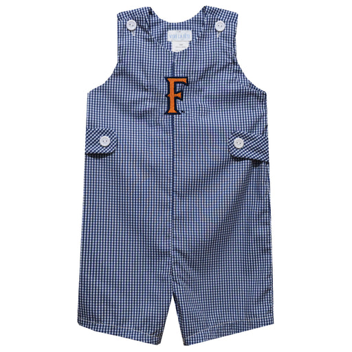 Cal State Fullerton Titans CSUF Embroidered Navy Gingham Boys Jon Jon