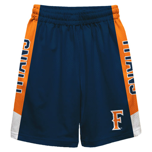 Cal State Fullerton Titans Vive La Fete Game Day Blue Stripes Boys Solid Orange Athletic Mesh Short