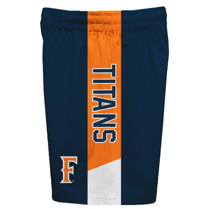 Cal State Fullerton Titans Vive La Fete Game Day Blue Stripes Boys Solid Orange Athletic Mesh Short - Vive La Fête - Online Apparel Store