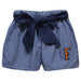 Cal State Fullerton Titans CSUF Embroidered Navy Gingham Girls Short with Sash