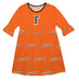 Cal State Fullerton Titans Vive La Fete Girls Game Day 3/4 Sleeve Solid Orange All Over Logo on Skirt