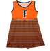 Cal State Fullerton Titans CSUF Vive La Fete Girls Game Day Sleeveless Tank Dress Solid Orange Logo Stripes on Skirt