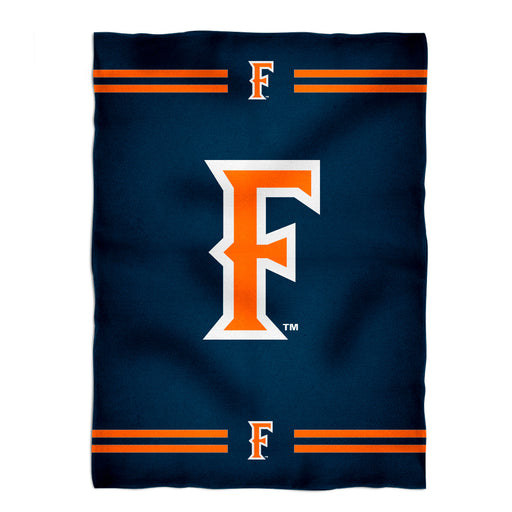 Cal State Fullerton Titans Vive La Fete Game Day Warm Lightweight Fleece Navy Throw Blanket 40 X 58 Logo and Stripes