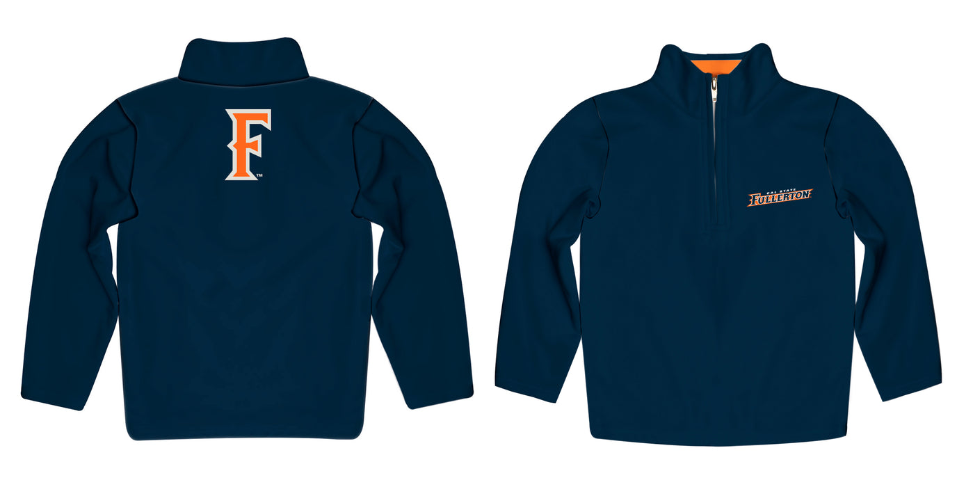Cal State Fullerton Titans CSUF Vive La Fete Game Day Solid Blue Quarter Zip Pullover Sleeves - Vive La Fête - Online Apparel Store