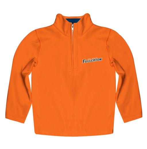 Cal State Fullerton Titans CSUF Vive La Fete Game Day Solid Orange Quarter Zip Pullover Sleeves