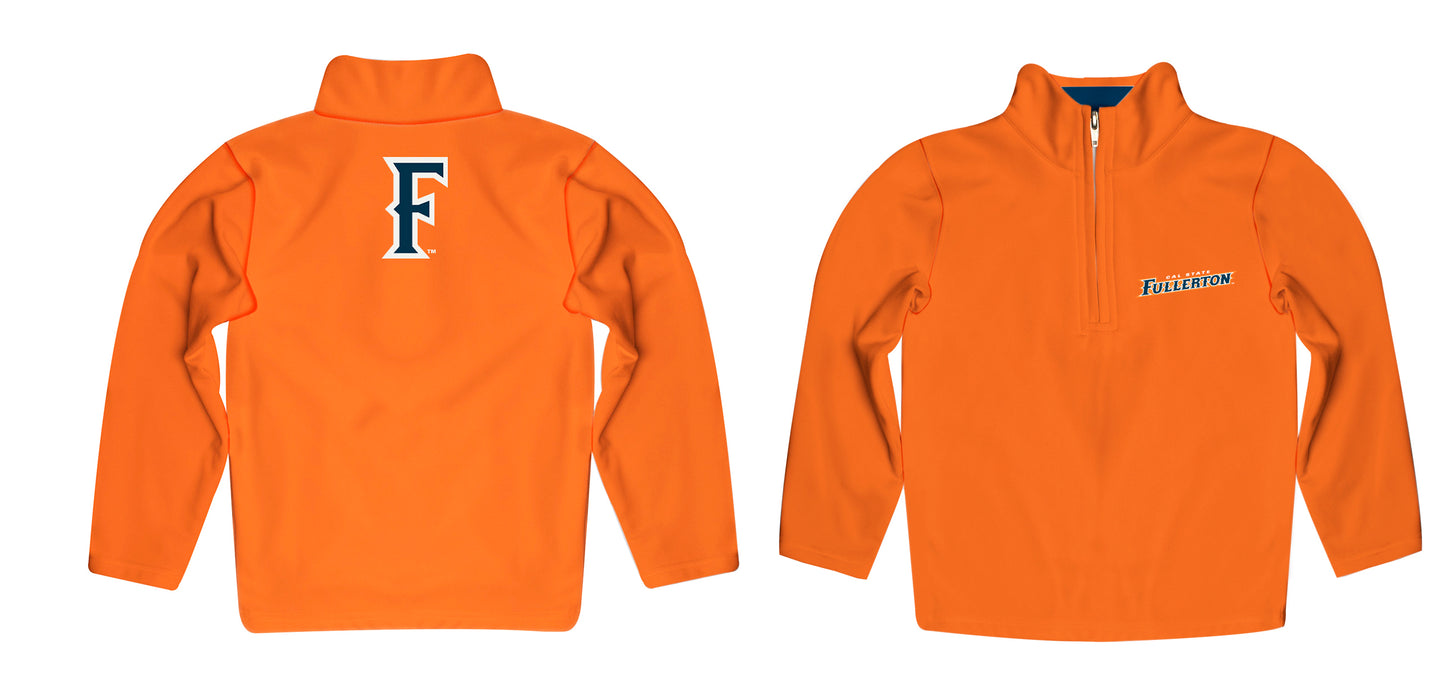 Cal State Fullerton Titans CSUF Vive La Fete Game Day Solid Orange Quarter Zip Pullover Sleeves - Vive La Fête - Online Apparel Store