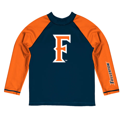 Cal State Fullerton Titans Vive La Fete Navy and Orange Long Sleeve Raglan Rashguard