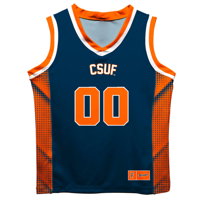 Cal State Fullerton Titans CSUF Vive La Fete Game Day Navy Boys Fashion Basketball Top