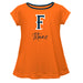 Cal State Fullerton Titans Vive La Fete Girls Game Day Short Sleeve Orange Top with School Logo and Name