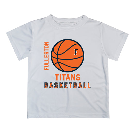 Cal State Fullerton Titans CSUF Vive La Fete Basketball V1 White Short Sleeve Tee Shirt