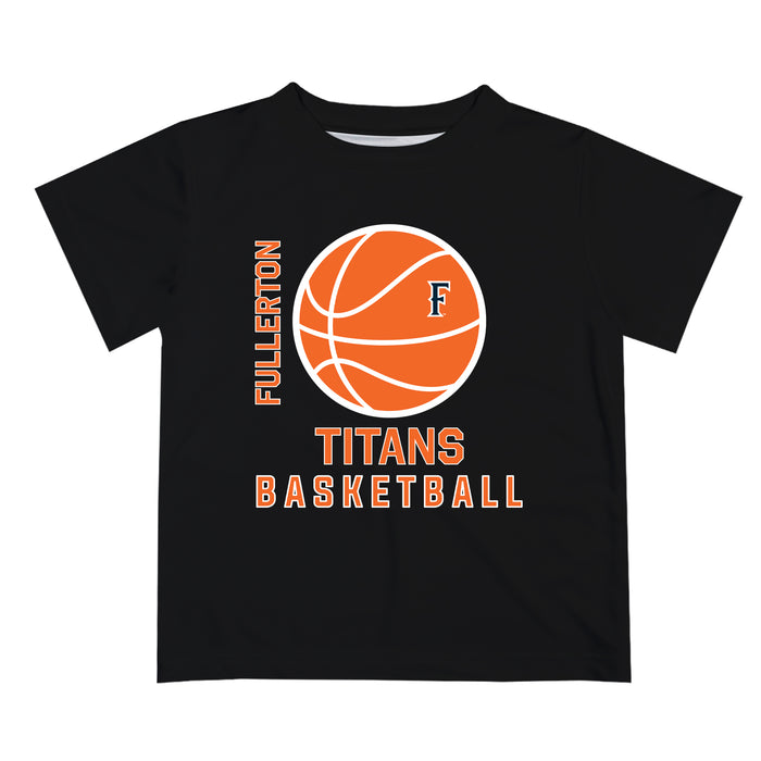 Cal State Fullerton Titans CSUF Vive La Fete Basketball V1 Black Short Sleeve Tee Shirt