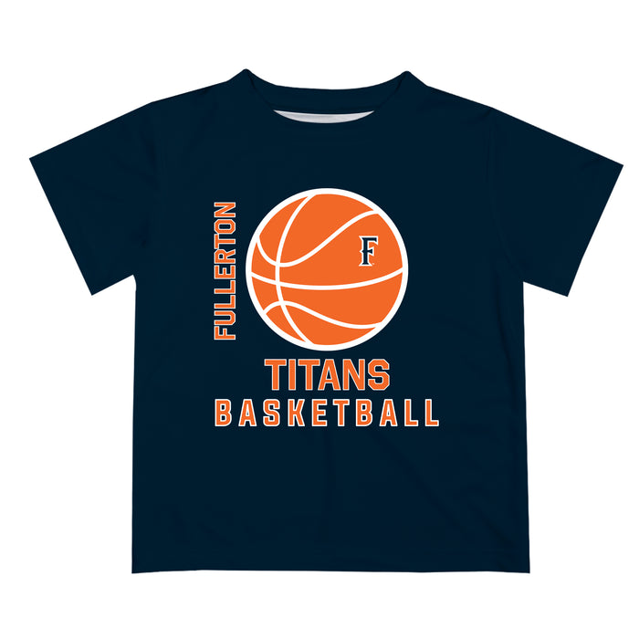 Cal State Fullerton Titans CSUF Vive La Fete Basketball V1 Blue Short Sleeve Tee Shirt