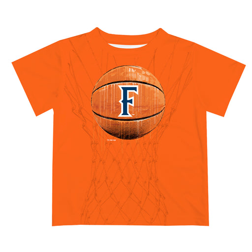 Cal State Fullerton Titans CSUF Original Dripping Basketball Orange T-Shirt by Vive La Fete