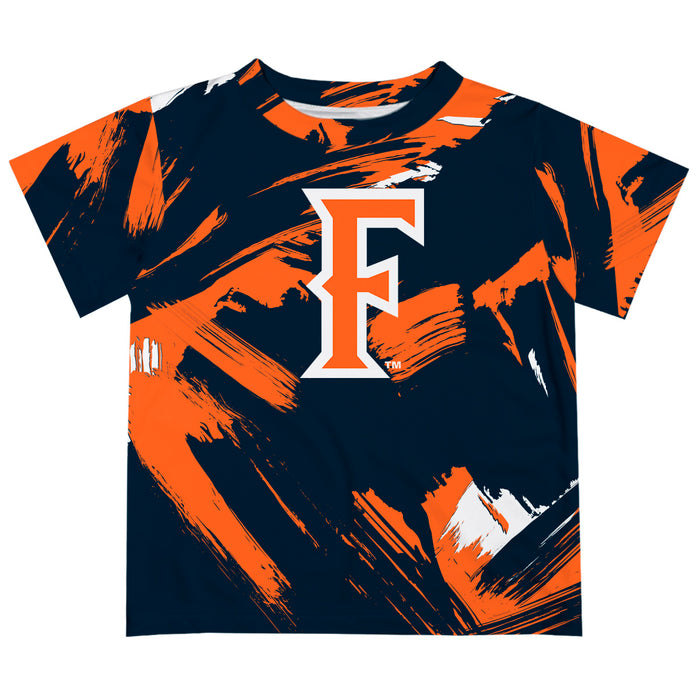 Cal State Fullerton Titans CSUF Vive La Fete Boys Game Day Navy Short Sleeve Tee Paint Brush