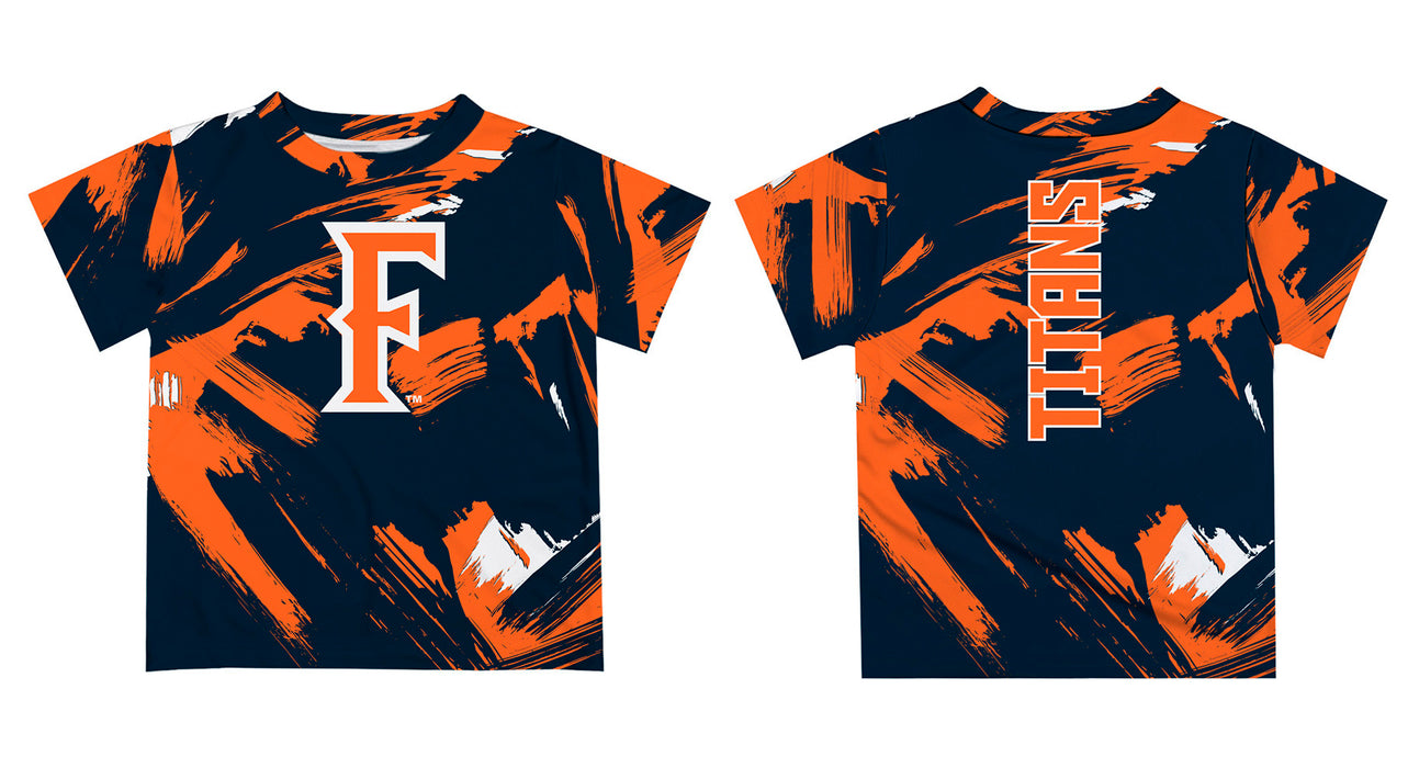 Cal State Fullerton Titans CSUF Vive La Fete Boys Game Day Navy Short Sleeve Tee Paint Brush - Vive La Fête - Online Apparel Store
