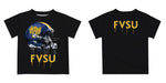 Fort Valley State Wildcats FVSU Original Dripping Football Helmet Black T-Shirt by Vive La Fete - Vive La Fête - Online Apparel Store