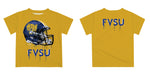 Fort Valley State Wildcats FVSU Original Dripping Football Helmet Gold T-Shirt by Vive La Fete - Vive La Fête - Online Apparel Store