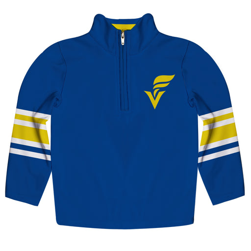 Fort Valley State Wildcats FVSU Vive La Fete Game Day Blue Quarter Zip Pullover Stripes on Sleeves