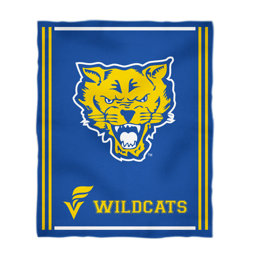 Fort Valley State Wildcats FVSU Vive La Fete Kids Game Day Blue Plush Soft Minky Blanket 36 x 48 Mascot