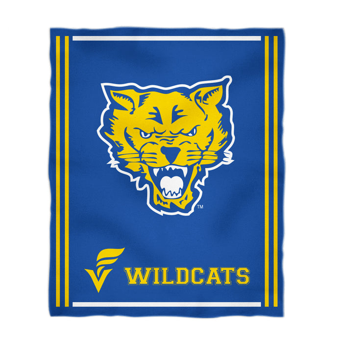 Fort Valley State Wildcats FVSU Vive La Fete Kids Game Day Blue Plush Soft Minky Blanket 36 x 48 Mascot