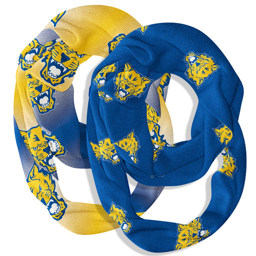 Fort Valley State Wildcats Vive La Fete All Over Logo Collegiate Women Set of 2 Light Weight Ultra Soft Infinity Scarfs