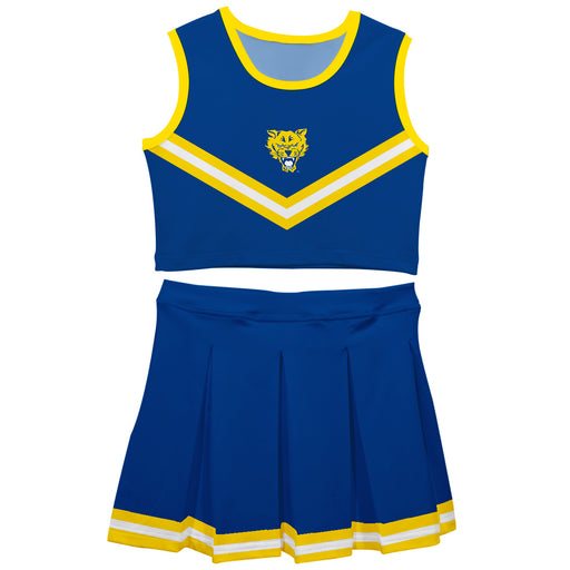 Fort Valley State Wildcats FVSU Vive La Fete Game Day Blue Sleeveless Cheerleader Set