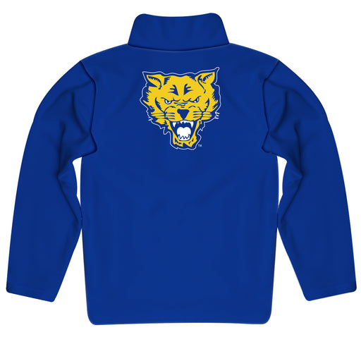 Fort Valley State Wildcats FVSU Vive La Fete Game Day Solid Blue Quarter Zip Pullover Sleeves - Vive La Fête - Online Apparel Store