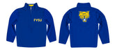 Fort Valley State Wildcats FVSU Vive La Fete Game Day Solid Blue Quarter Zip Pullover Sleeves - Vive La Fête - Online Apparel Store