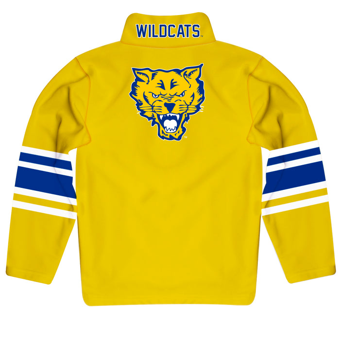 Fort Valley State Wildcats FVSU Vive La Fete Game Day Gold Quarter Zip Pullover Stripes on Sleeves - Vive La Fête - Online Apparel Store